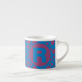 Taza De Espresso Su patrón inicial de puntos púrpura azul trippy Gi