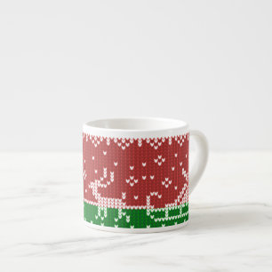 Taza De Espresso Suéter fea Santa Claus trineo y renos