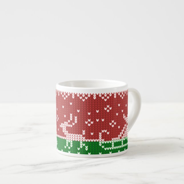 Taza De Espresso Suéter fea Santa Claus trineo y renos (Derecha)