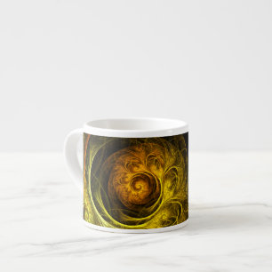 Taza De Espresso Sunrise Floral Red Abstract Art Espresso Mug