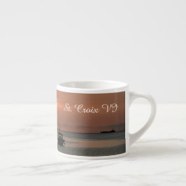 Taza De Espresso Sunset Sailing Boats Ocean Tropical Personalize