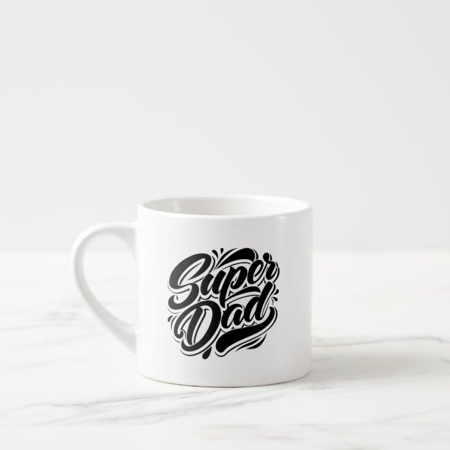 Taza De Espresso Super Dad Hero Typography Design-67888 (Izquierda)