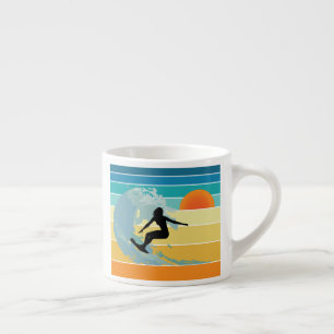 Taza De Espresso Surfer Chica Vintage Sunset
