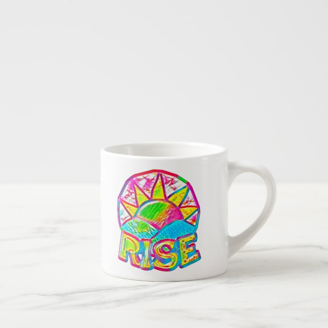 Taza De Espresso Surge el sol arcoiris ~ Gráfico de mensaje ascende (Derecha)