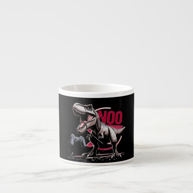 Taza De Espresso T-Rex Gamer Rage No More Design (Frente)