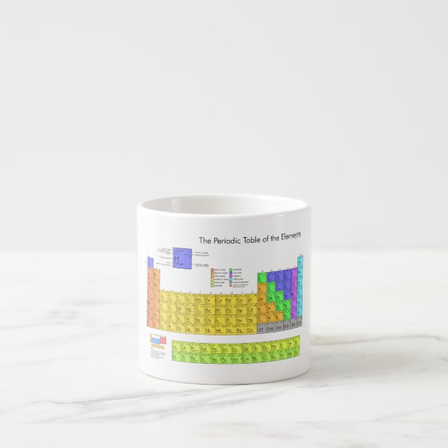 Taza De Espresso Tabla periódica científica de los elementos (Frente)