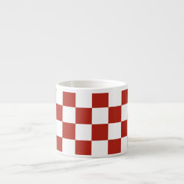 Taza De Espresso Tablero de verificación rojo y blanco