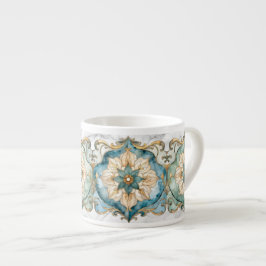 Taza de Espresso Tapiz Flor Cerúleo