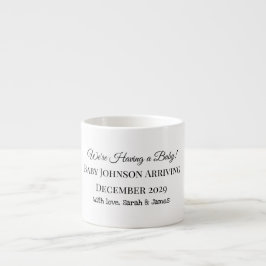 Taza De Espresso Tarjeta de revelación de bebé personalizado