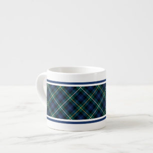 Taza De Espresso Tartán del escocés de los azules marinos del cla