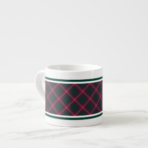 Taza De Espresso Tartán escocés rojo oscuro del clan de Crawford