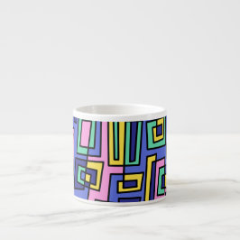 Taza De Espresso tazón de patrón geométrico