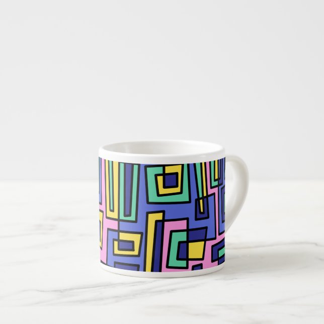 Taza De Espresso tazón de patrón geométrico (Derecha)