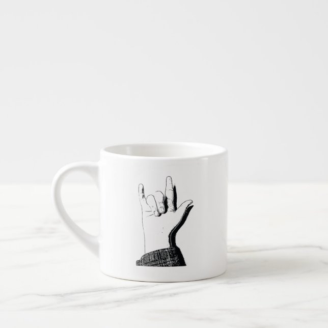 Taza De Espresso Te amo en ASL (Izquierda)
