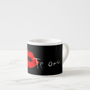 Taza De Espresso Te amo en español Te Amo Lips Kiss Café Mug