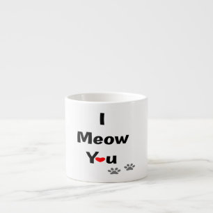 Taza De Espresso Te Amo Gatos San Valentín cita felina Pasión