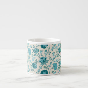 Taza De Espresso Teatro jacobeo floral grande en crema