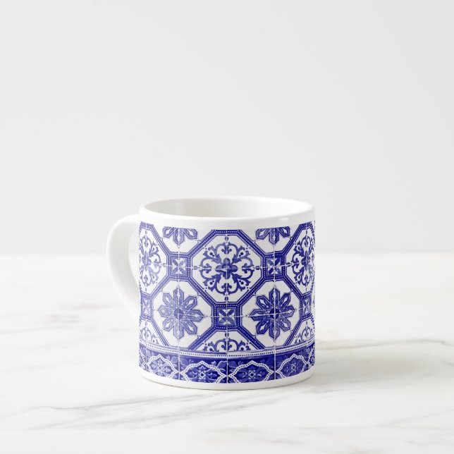 Taza De Espresso Tejas azules portuguesas tradicionales (Izquierda)