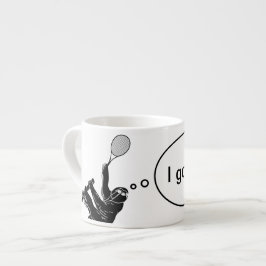 Taza De Espresso ¡Tengo Esto! Jugador de tenis negro y blanco
