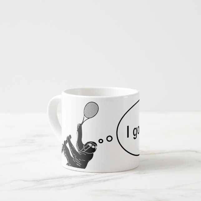 Taza De Espresso ¡Tengo Esto! Jugador de tenis negro y blanco (Izquierda)