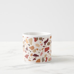 Taza De Espresso Terrazo marrón: vintage, patrón de moda.