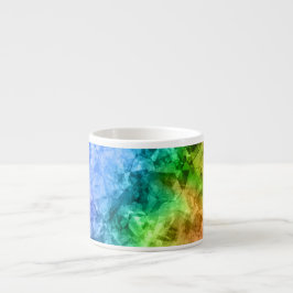 Taza De Espresso Textura azul de pavo real cruzada