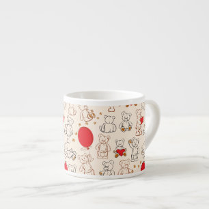 Taza De Espresso Textura con los osos de peluche