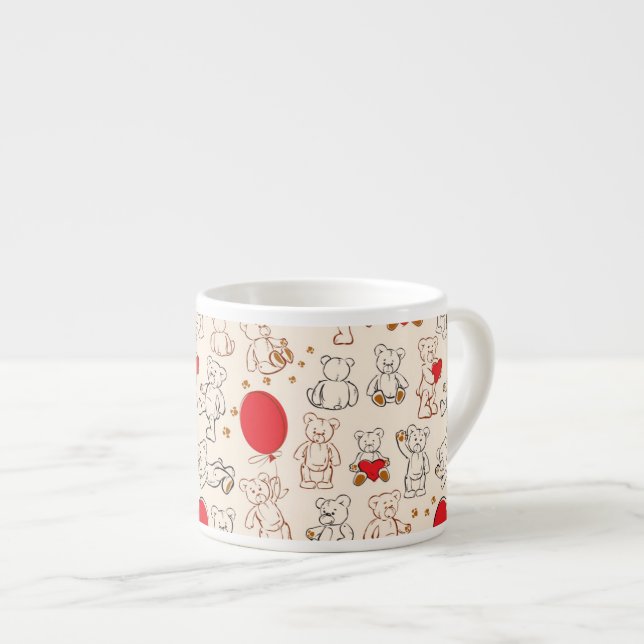 Taza De Espresso Textura con los osos de peluche (Derecha)