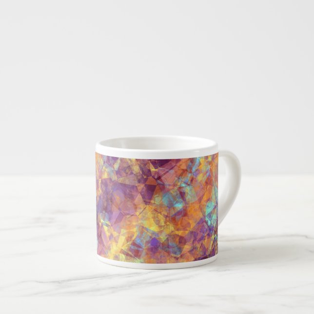 Taza De Espresso Textura cruzada púrpura de plumas (Derecha)