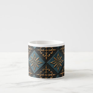 Taza De Espresso Textura de bronce con estampado.