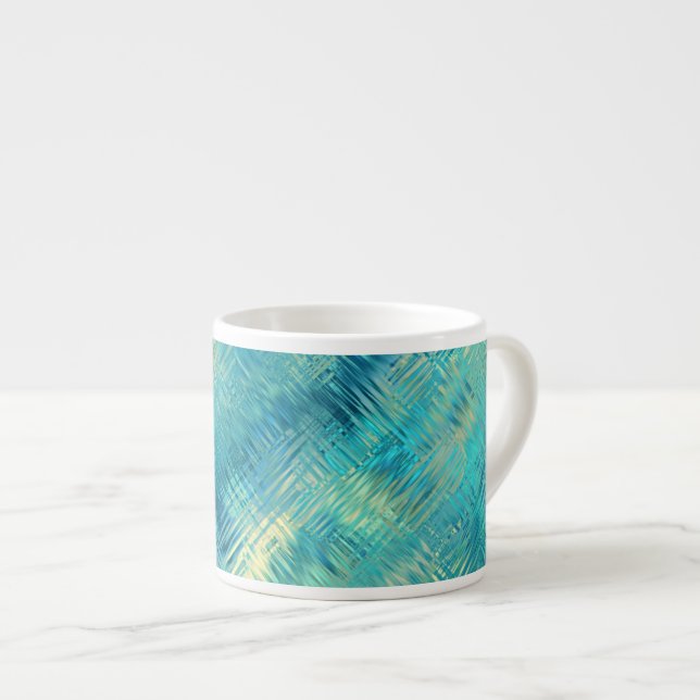 Taza De Espresso Textura de Gel de cristal azul Aquamarine (Derecha)