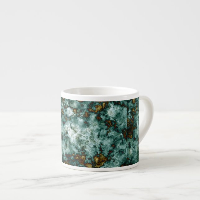 Taza De Espresso Textura de mármol verde con las venas (Derecha)