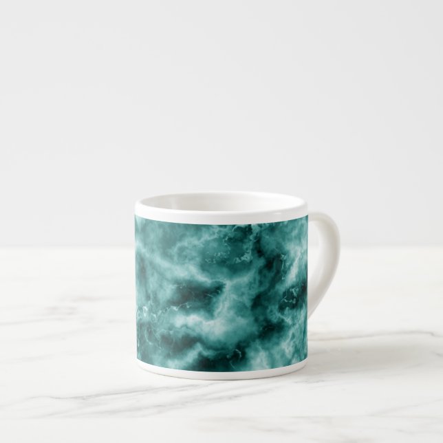 Taza De Espresso Textura de mármol verde oscuro (Derecha)
