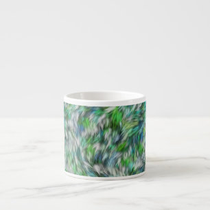 Taza De Espresso Textura de tela Diseño de Piel Verde-68745