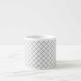 Taza De Espresso Textura Geométrica Monocroma|Aspecto de Diamante P