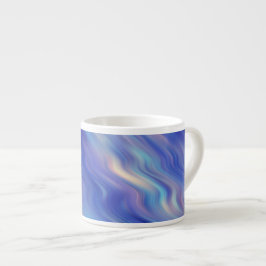 Taza De Espresso Textura ondulada azul de la gloria de la mañana