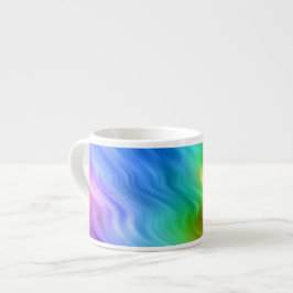 Taza De Espresso Textura ondulada azul Pansy