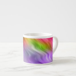 Taza De Espresso Textura ondulada con orquídea púrpura