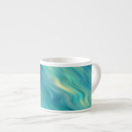 Taza De Espresso Textura ondulada de hidrangea azul