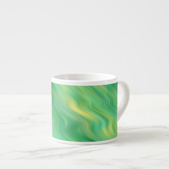 Taza De Espresso Textura ondulada verde pino (Derecha)