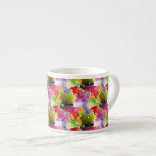 Taza De Espresso Textura roja, acuarela amarilla del diseño