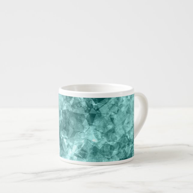 Taza De Espresso Textura verde azulada en bruto (Derecha)