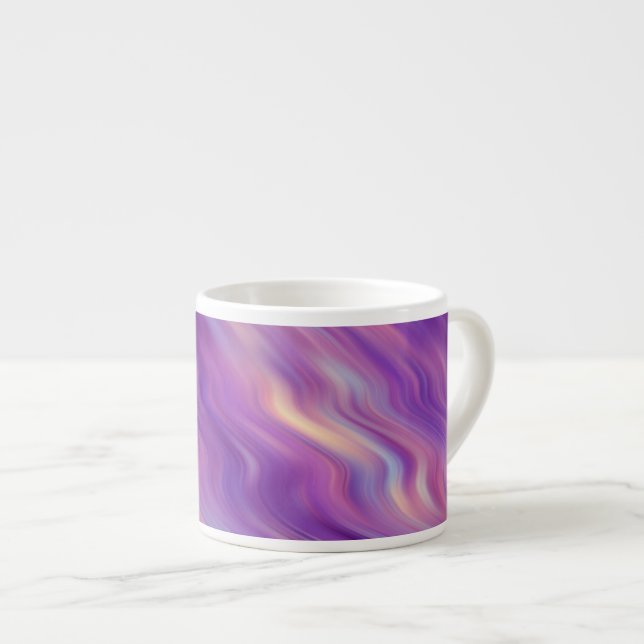 Taza De Espresso Textura violeta púrpura ondulada (Derecha)