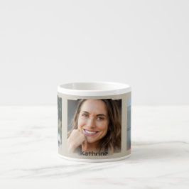Taza De Espresso Three photos and name, beige Sci-Fi Frame