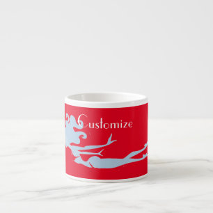 Taza De Espresso Thunder_Cove, nadador de sirenas azul