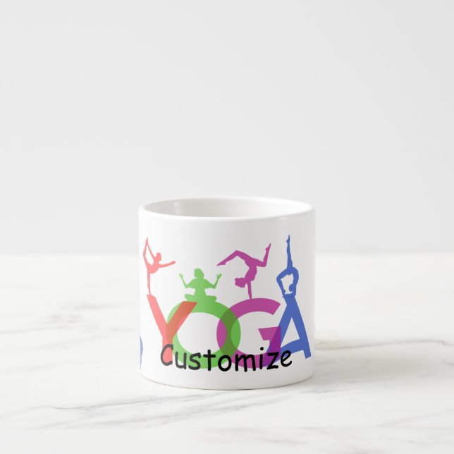 Taza De Espresso Thunder_Cove: Siluetas de yoga envenenadas (Frente)