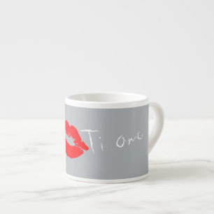 Taza De Espresso Ti Amo te ama en los labios italianos besar café t