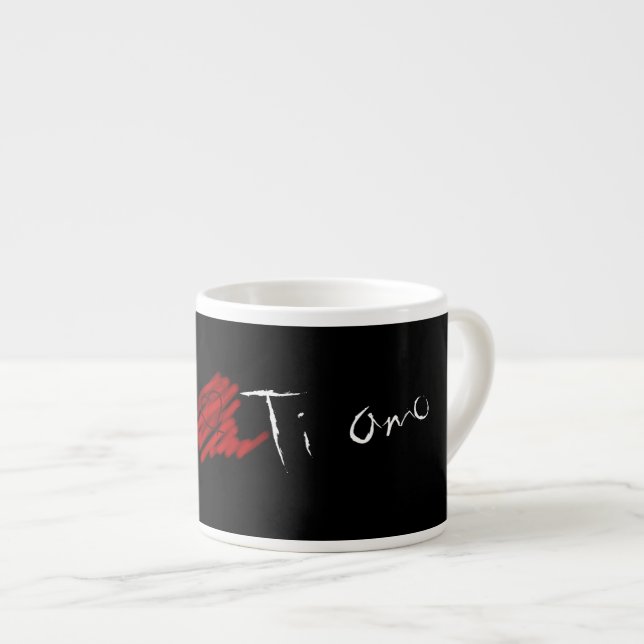 Taza De Espresso Ti Amo te ama en tazón de café italiano (Derecha)