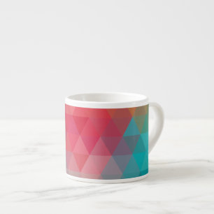 Taza De Espresso Tiangles geométrico verde azulado azul rojo
