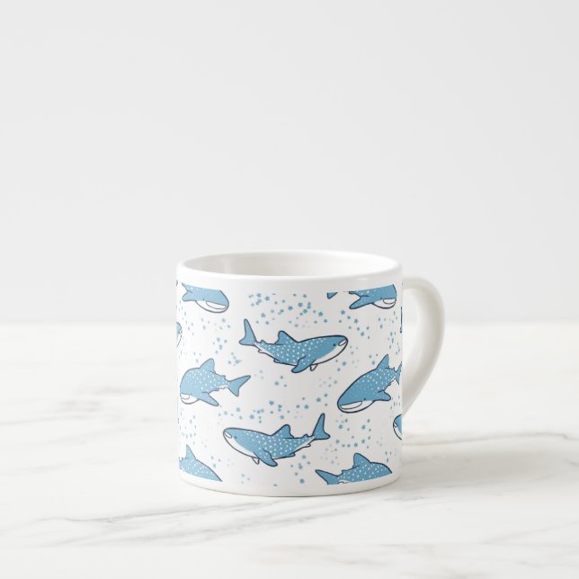Taza De Espresso Tiburón de ballena estrellado (luz) (Derecha)